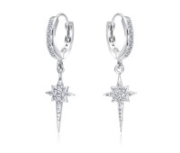 Sparkly with CZ Silver Huggies Earring HO-1636